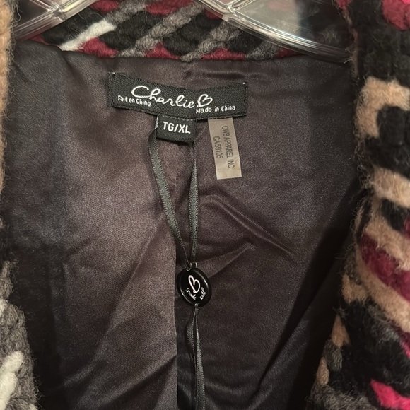 CHARLIE B Women's Mulberry Wool Blend Plaid Short Coat Winter Warm TG/XL NEW - Picture 7 of 16